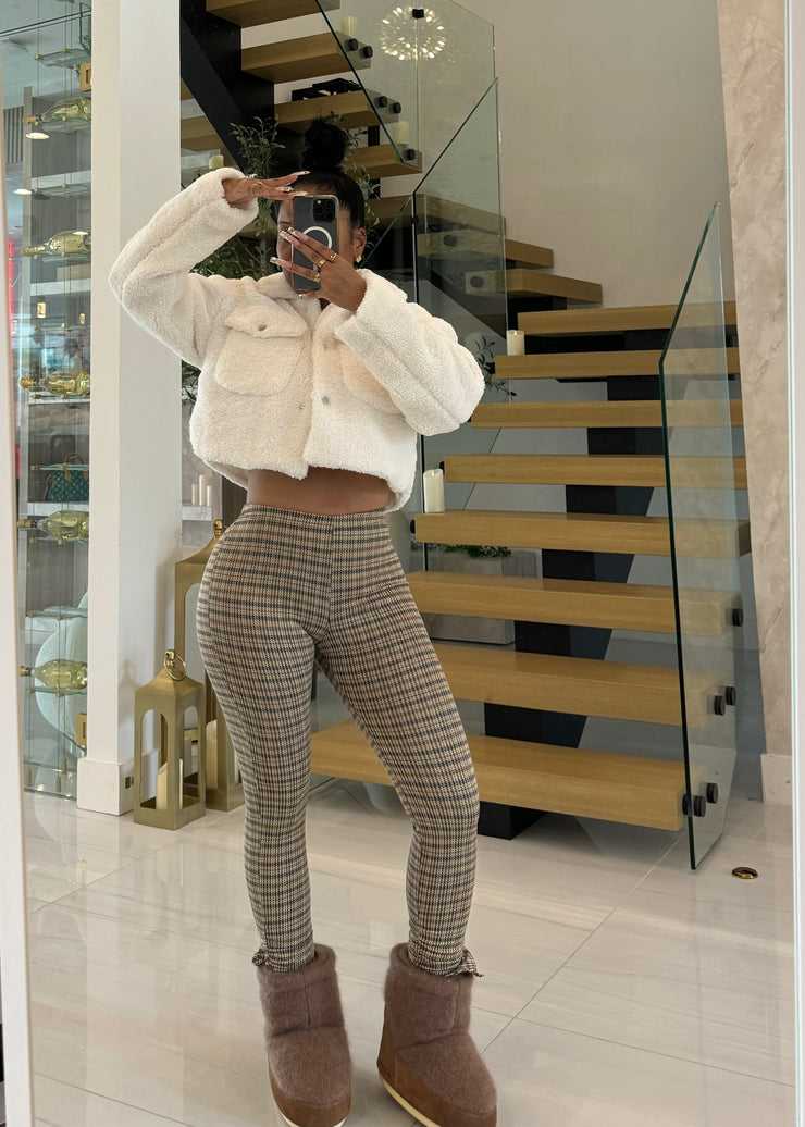 Beige Plaid set