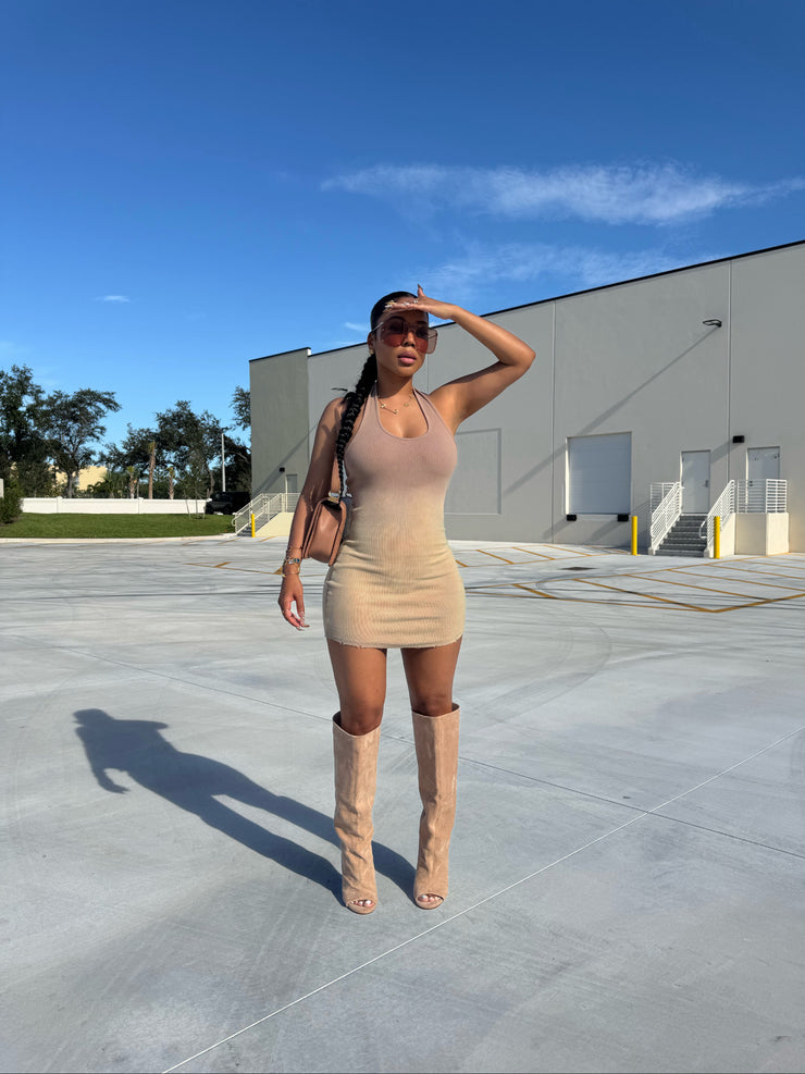 Ombré Aura halter dress