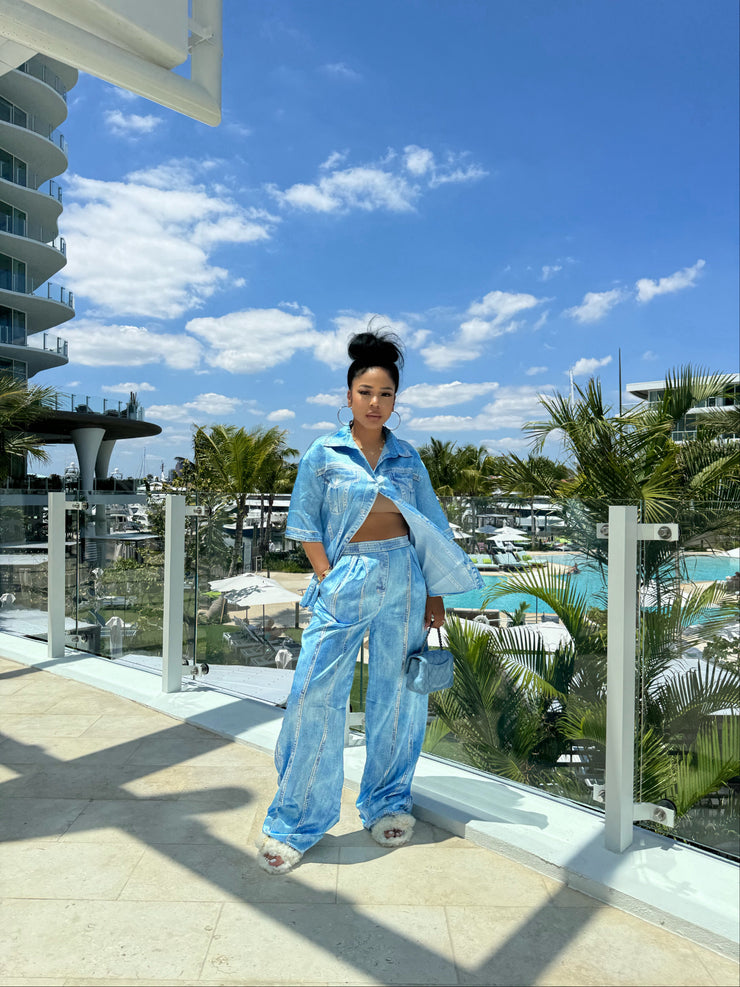 Silk Denim Dream pant set