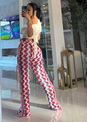 Knit Flag Fringe pants