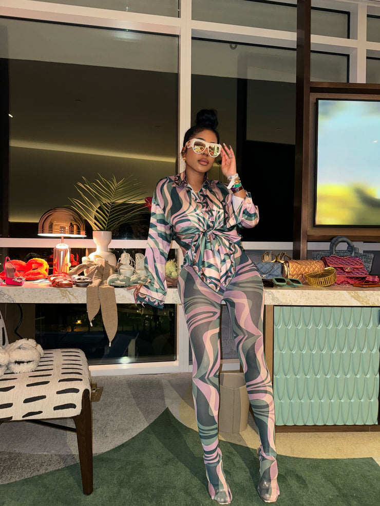 Emilia Printed mesh legging set RESTOCKED