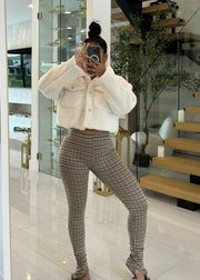 Beige Plaid set