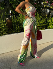 Shimmer Shine Scarf Silk pant set RESTOCKED