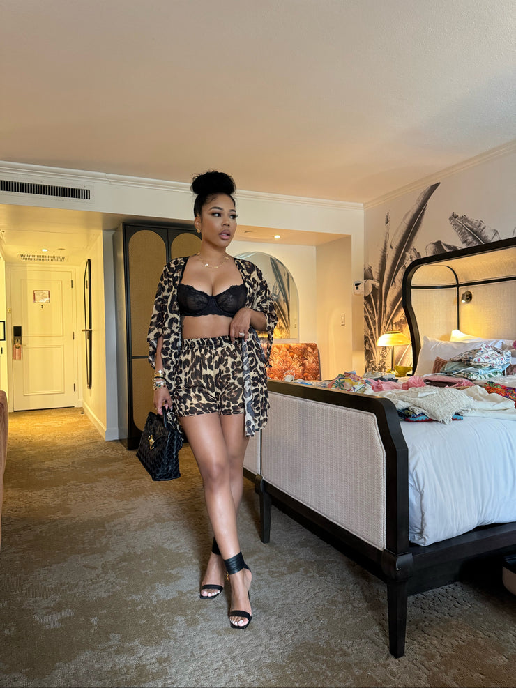 Kitty Kat Kimono short set
