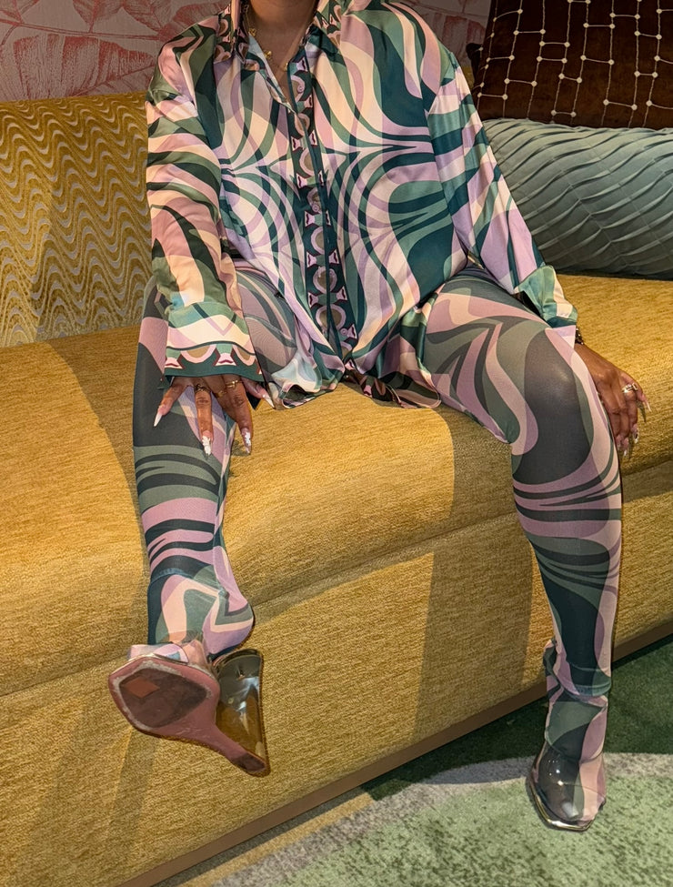 Emilia Printed mesh legging set RESTOCKED