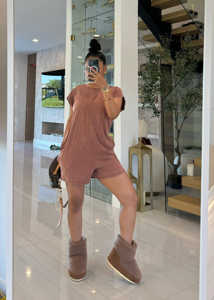 Mineral Wash Romper Tee