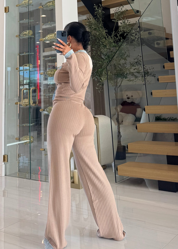 Hemmed in Denim knit set