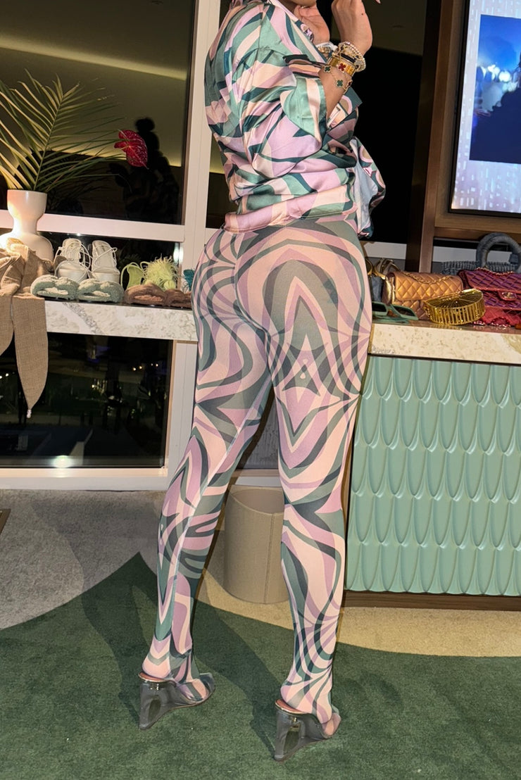 Emilia Printed mesh legging set RESTOCKED