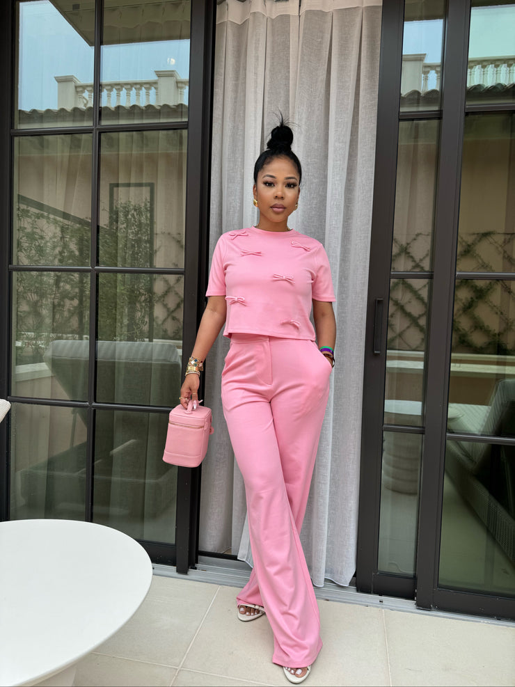 Pretty Pink Bow trouser set