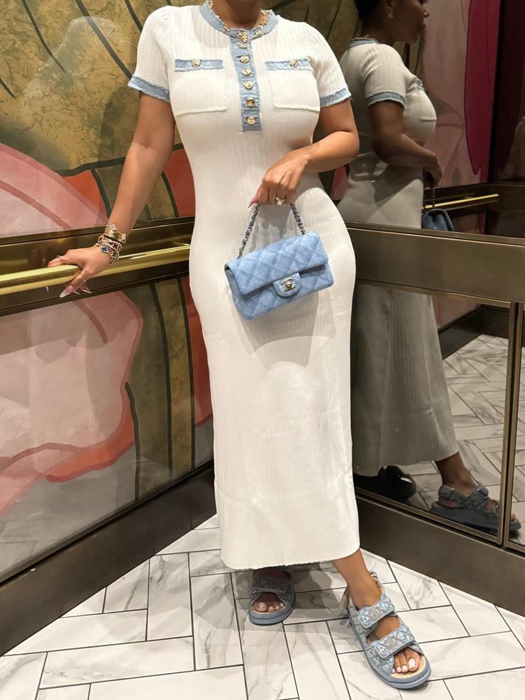 Demure Detailed Denim dress