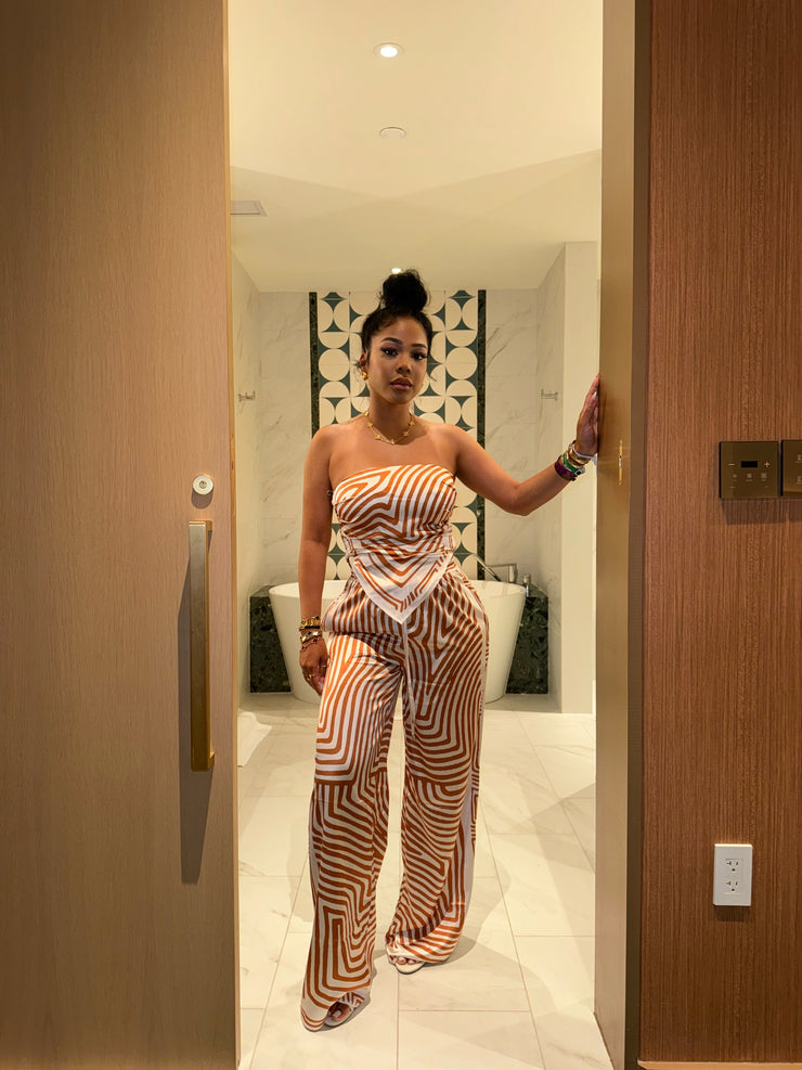 Shimmer Shine Scarf Silk pant set RESTOCKED