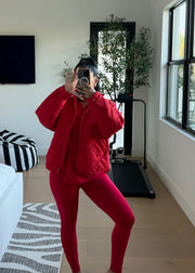 LOOK 8: RELAXED SHIRT LEGGING SET & REGULAR QUILTED JACKET