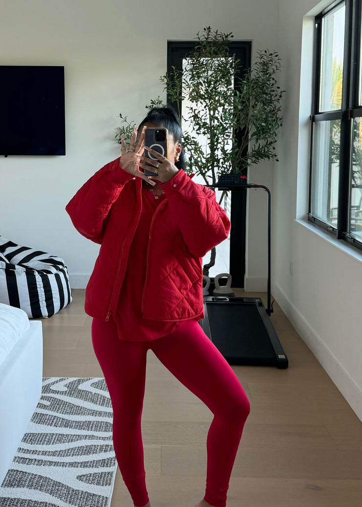 LOOK 8: RELAXED SHIRT LEGGING SET & REGULAR QUILTED JACKET