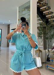 Wavy Linen Romper