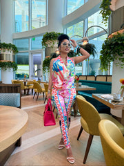 Designer Print Oversized Scarf and Legging set