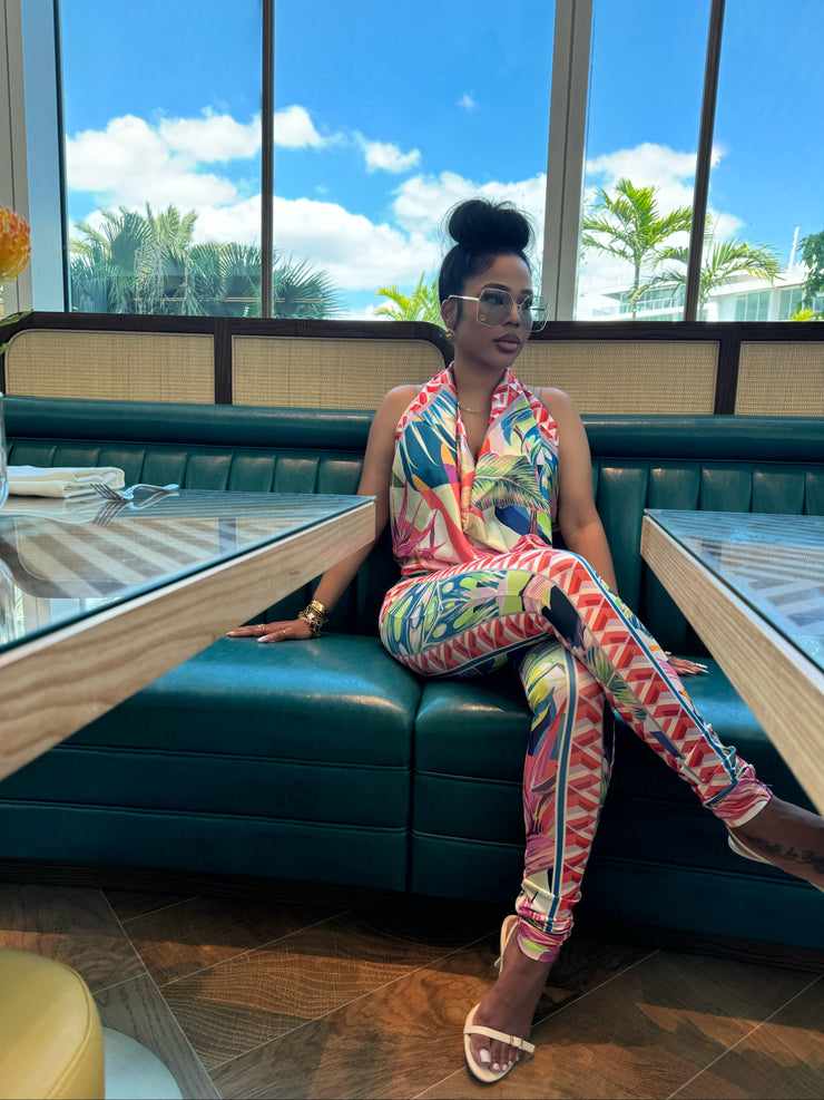Designer Print Oversized Scarf and Legging set
