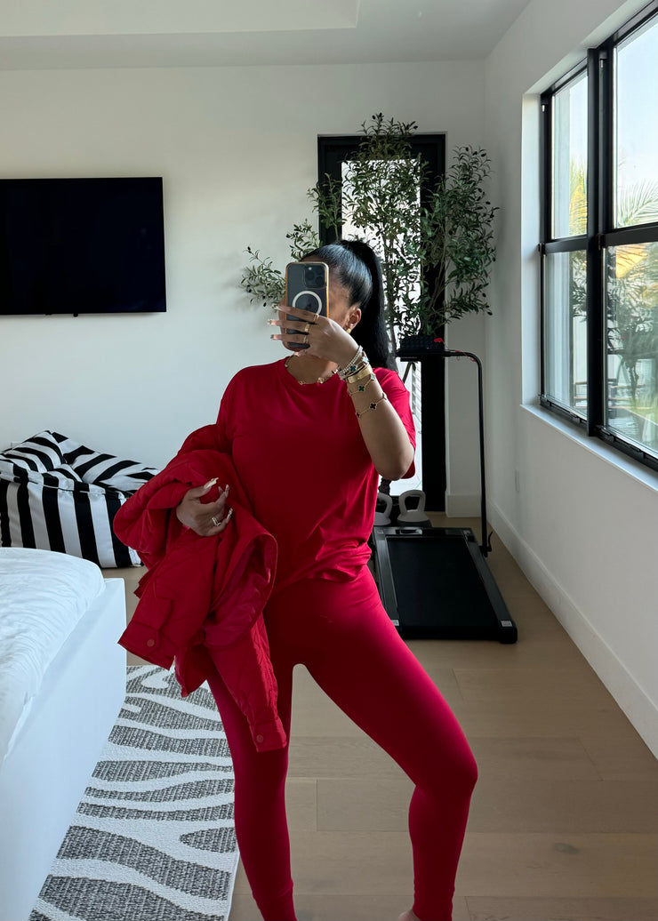 LOOK 8: RELAXED SHIRT LEGGING SET & REGULAR QUILTED JACKET