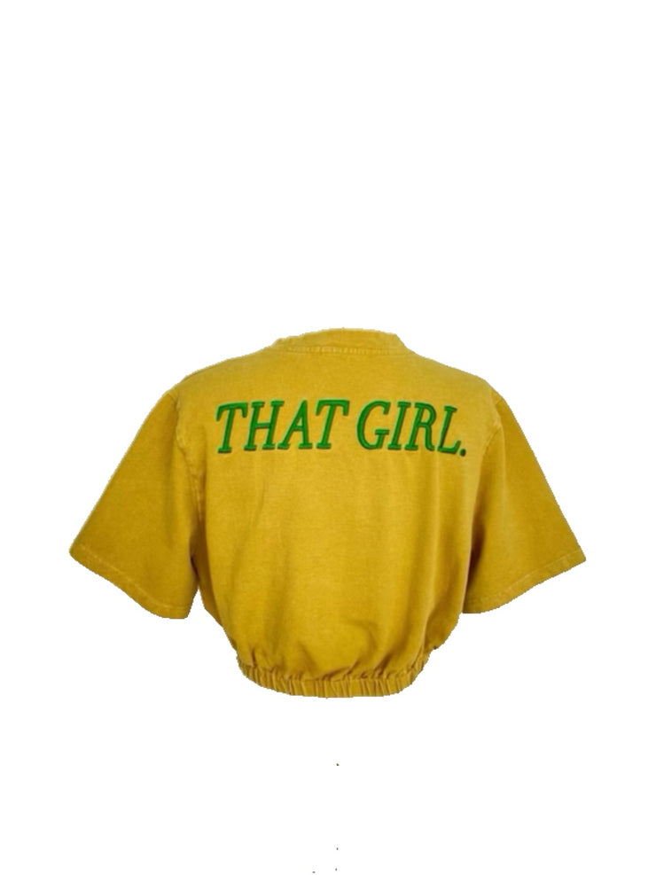 MMerch Exclusive “THAT GIRL” Vintage wash Cinched Crop