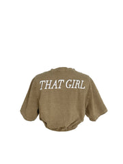 MMerch Exclusive “THAT GIRL” Vintage wash Cinched Crop